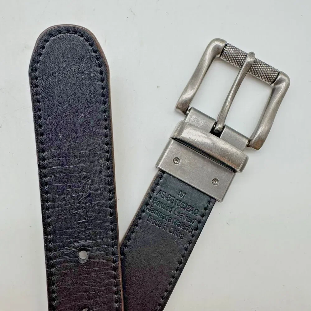 Aeropostale Y2K Brown Black Reversible Belt Men's M  1.25